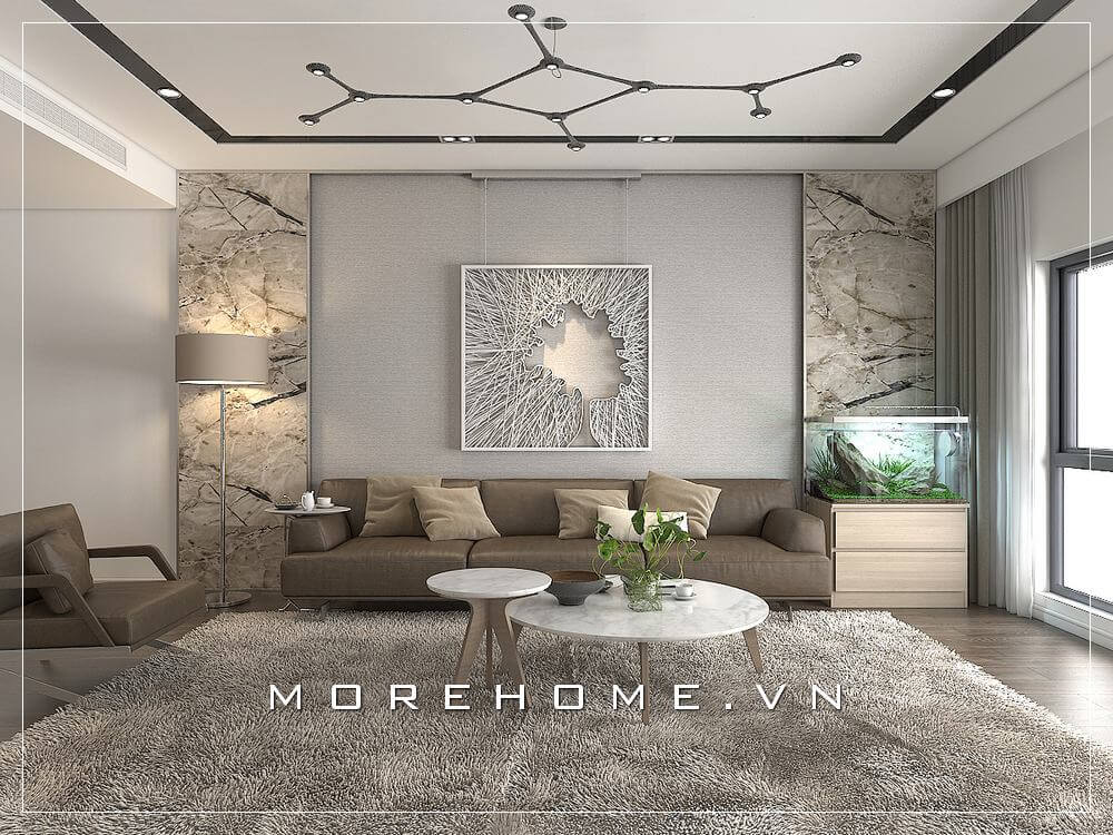 Thiết kế phòng khách chung cư nhỏ tiện nghi và sang trọng